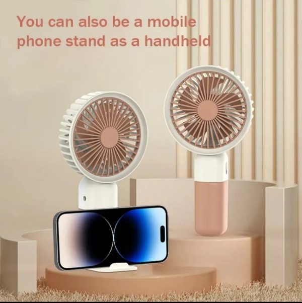 Mini Cute Fan – Portable Usb Rechargeable Handheld Cooling Fan For Kids & Adults, Stand/base Included (random Color)