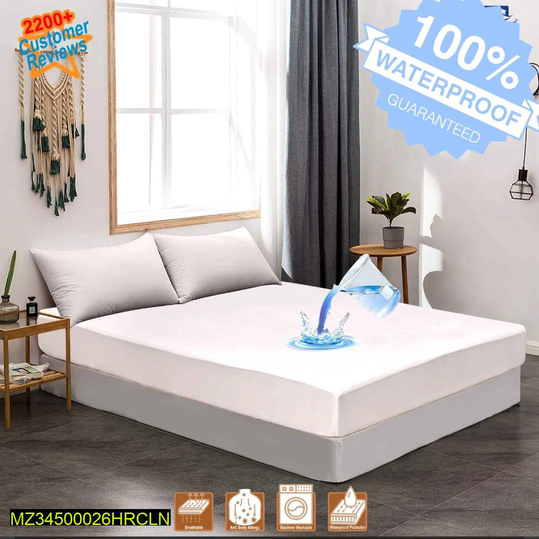 Cotton Plain Double Bed Mattress Cover