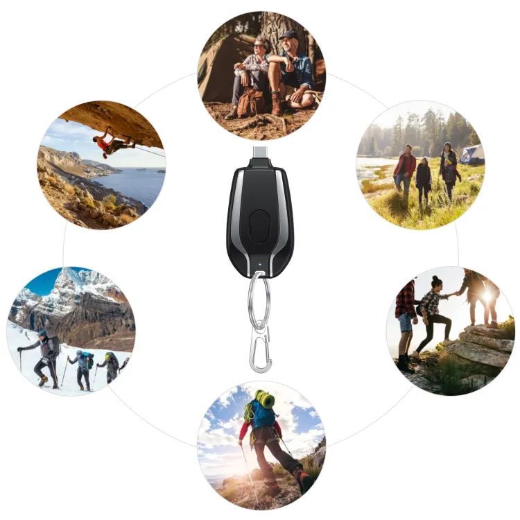 Iphone Keychain Phone Charger Emergency Power Banks Retractable Plug Power Fast Charging