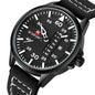 NAVIFORCE Waterproof Military Sport Quartz Men Watch With Leather Strap