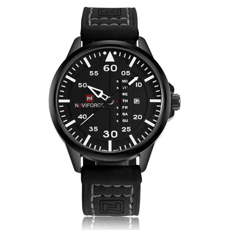 NAVIFORCE Waterproof Military Sport Quartz Men Watch With Leather Strap