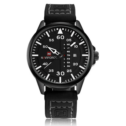 NAVIFORCE Waterproof Military Sport Quartz Men Watch With Leather Strap