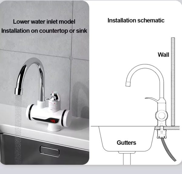 (nw000403) Electric Water Heating Faucet ,tap For Kitchens And Bathrooms | Display | Hot Water (without Shower )