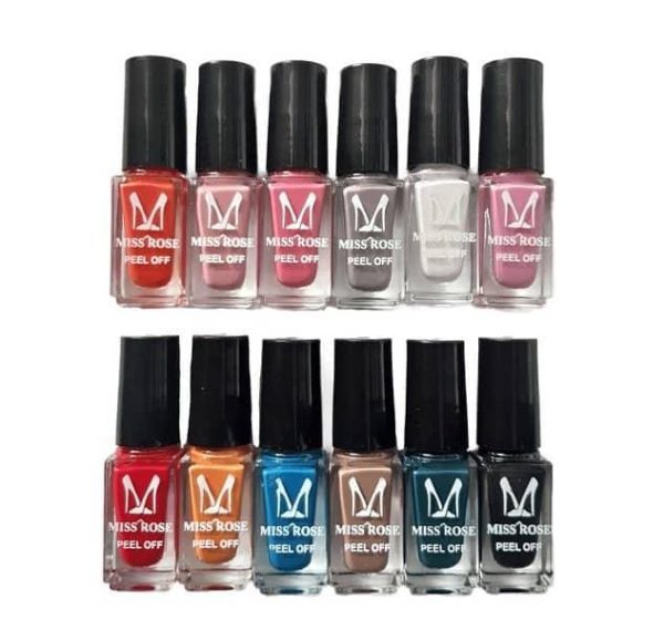 Pack Of 6 Miss Rose Peel Off Nail Polish